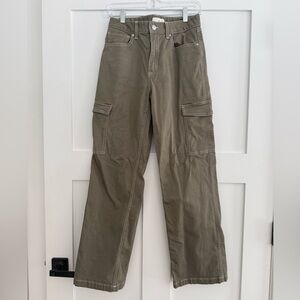 H&M Olive Straight Leg Cargo Pants